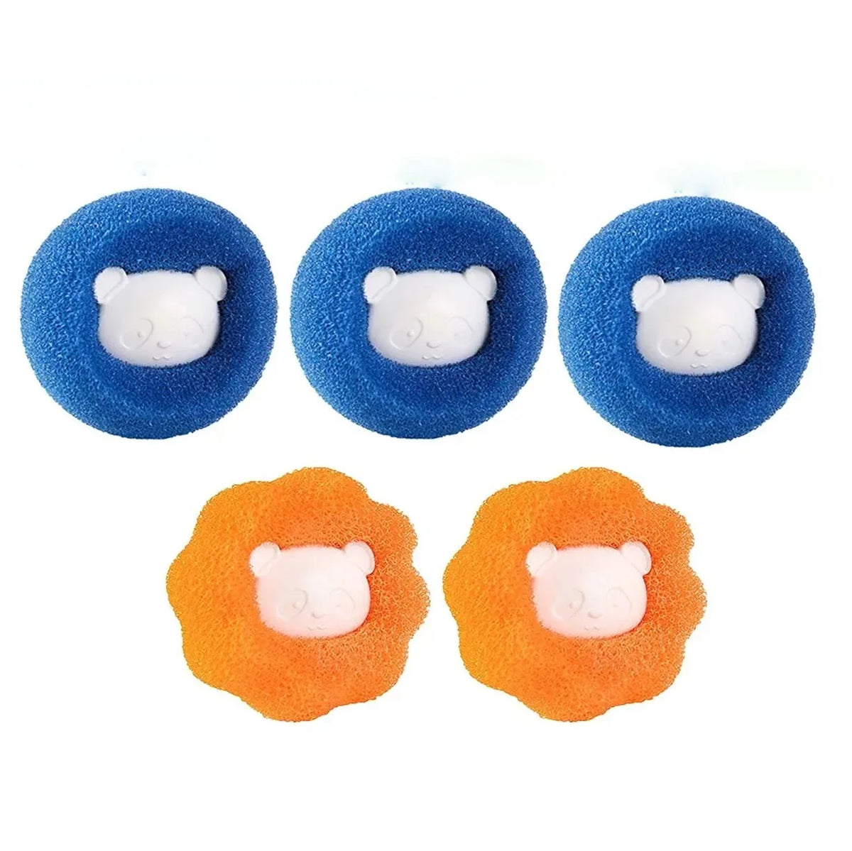 FurCatch™ 3 blue and 2 orange reusable pet hair catchers